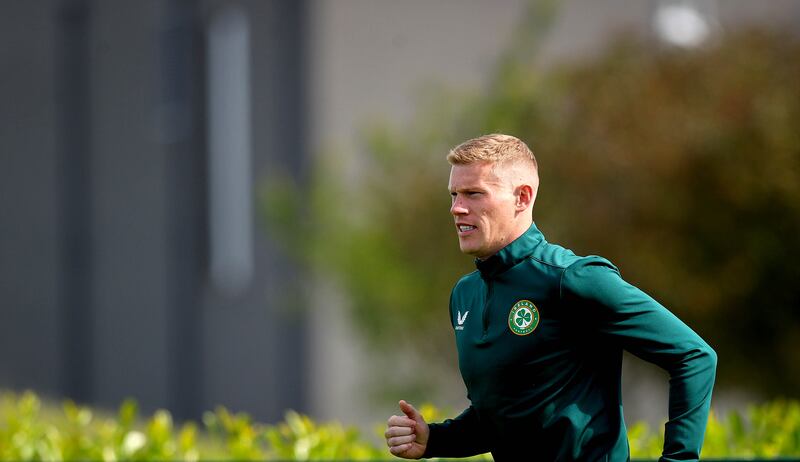 James McClean: the Derry native will win his 100th cap against Gibraltar and will captain Ireland for the occasion. Photograph: Ryan Byrne/Inpho
