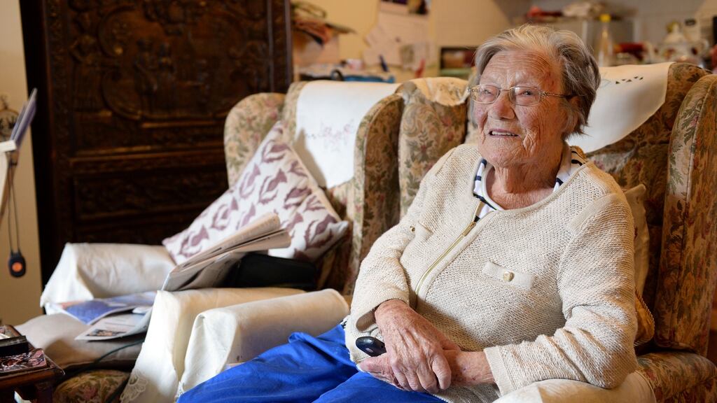 Kitty Rogan, who celebrated her 104th birthday in July, pictured at home in Dalkey, Co Dublin. Photograph: Eric Luke/The Irish Times