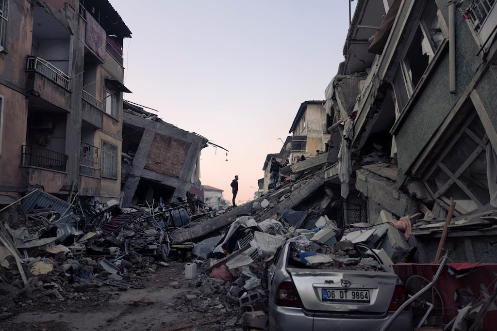 The old quarter of the now ruined Antakya, in Turkey, just days after the devastating earthquake. File photograph: Emily Garthwaite/New York Times