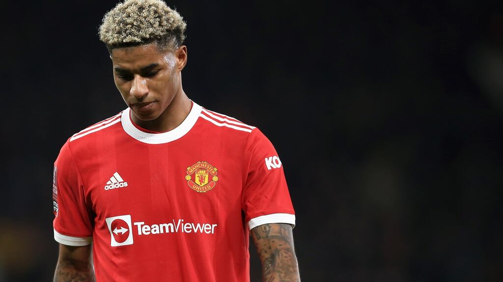 Marcus Rashford of Manchester United is the club’s ultimate poster boy – a decent, socially conscious player who has forced the British PM into U-turns on those in poverty to be fed. File photograph: Getty