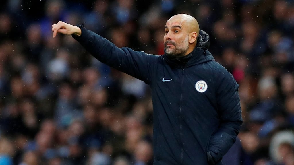 Manchester City manager Pep Guardiola: “All the players in the academy we trust them – if they want to be patient and stay; if they want to leave they leave.”  Photograph: Reuters/Phil Noble