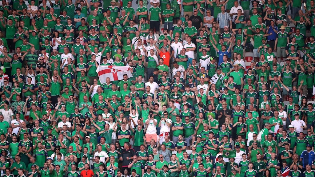 Northern Ireland fans at the Stade de Nice on Sunday. Photograph: Nick Potts/PA Wire