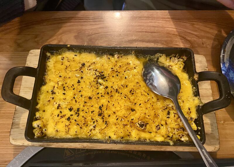 Corn and cheese tray