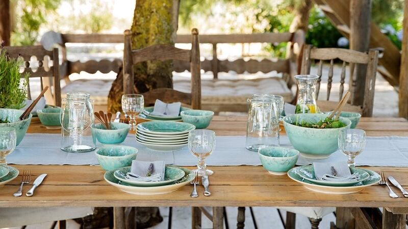 The Madeira Blue dinnerware range, available to order from The Wedding Shop, Dublin, costs from €30.
