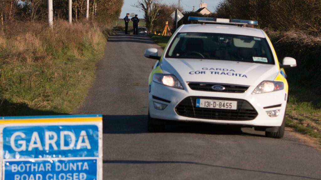 Gardaí at the scene near Killimerin, Co Clare where a 15-year-old died. Photograph: Photograph: Press 22