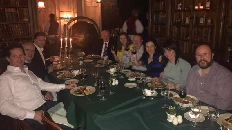 The Irish delegation dined at the elite restaurant Cafe Pushkin, which is renowned for its classical Russian cuisine.