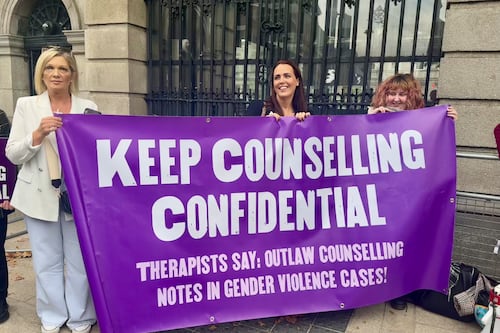 Sharing of counselling notes in rape trials is ‘outdated, misogynistic process’, protest hears