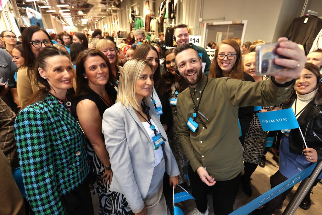 Staff at the Primark store in the historic five-storey Bank Buildings in Belfast city centre. Photograph: Liam McBurney/PA