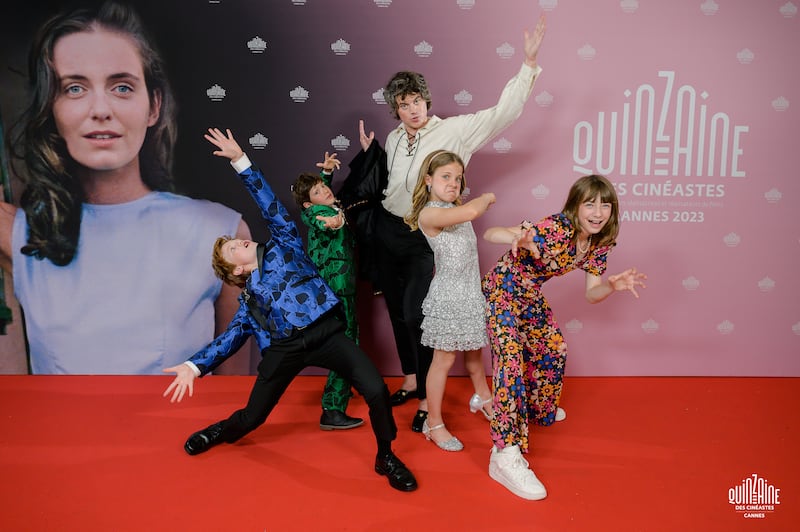 Actors Charlie Stover, Skyler Peters, director Weston Razooli, Lorelie Olivia Mote, Phoebe Ferro at Directors’ Fornight in Cannes. Photograph: Delphine Pincet/Quinzaine des Cinéastes