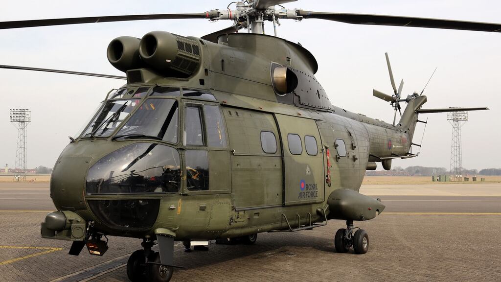 An RAF Puma helicopter, similar to the UK Puma Mk 2 helicopter which crashed in Afghanistan, killing five people. Photograph: PA