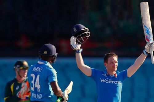 Australia cruise to first one day win despite Eoin Morgan ton
