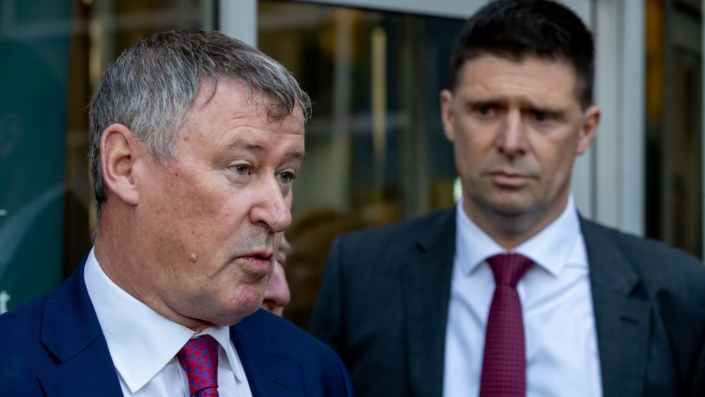 Gary Owens and Niall Quinn remain optimistic that substantial funds can still be secured from Government and Fifa to buttress a successful deal to restart the league. Photograph: Morgan Treacy/Inpho