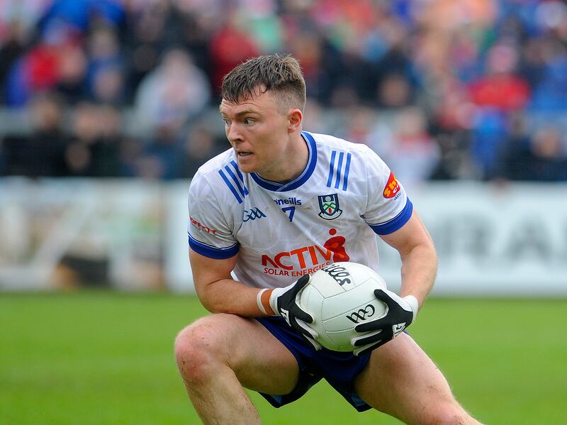 Monaghan’s Conor McCarthy in possession during last weekend's victory against Louth. Photograph: Ciaran Culligan    /Inpho