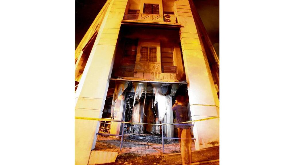 The damaged Metro Tabernacle church in Desa Melawati, Kuala Lumpur, yesterday. Photograph: Bazuki Muhammad/ Reuters