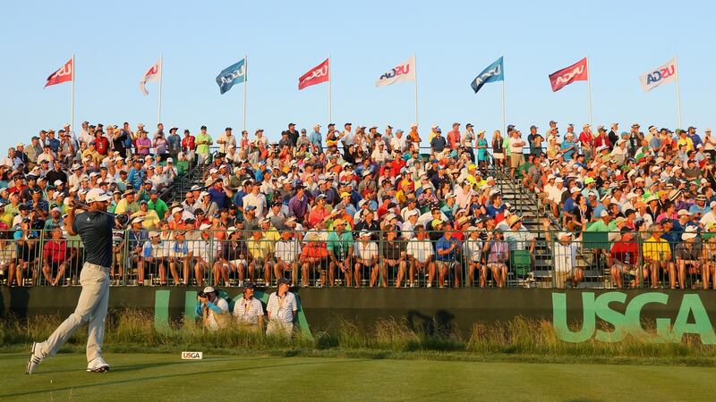 Dustin Johnson: the defending champion described Erin Hills as “wide open, a big golf course with plenty of room and very playable”. Photo: Andrew Redington/Getty Images