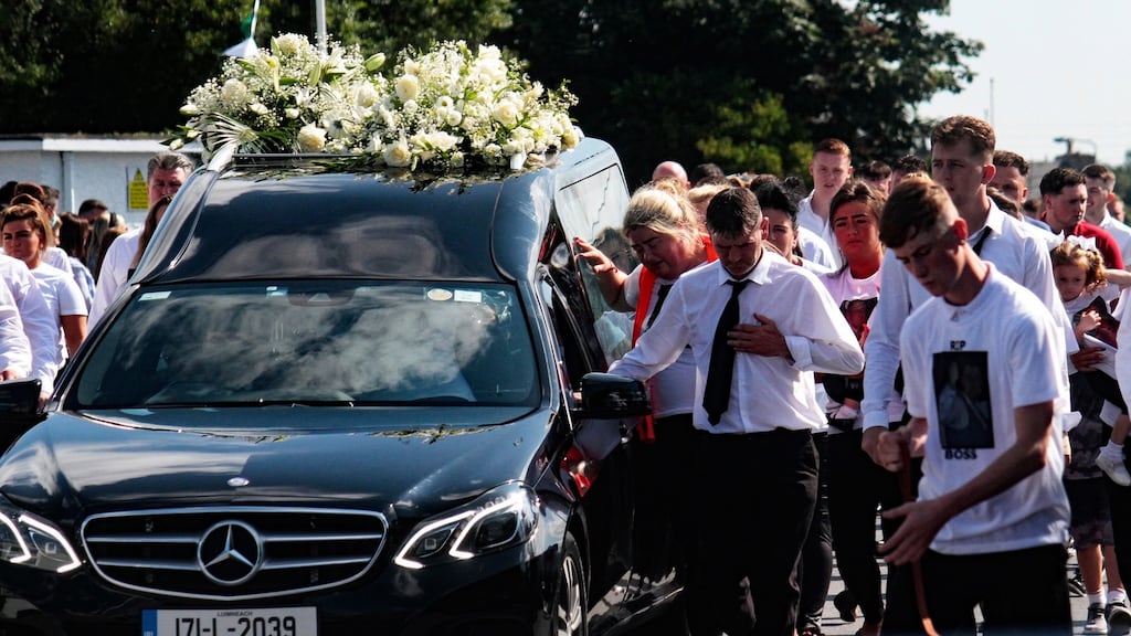The funeral of Myles ‘Miley’ Harty took place on Tuesday morning in Askeaton, Co Limerick. Photograph: Brendan Gleeson