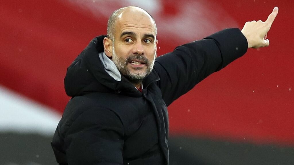 City manager Pep Guardiola: “We will always remember this season for the way that we won. I am so proud to be the manager here, and of this group of players.” Photograph: Paul Childs/PA Wire