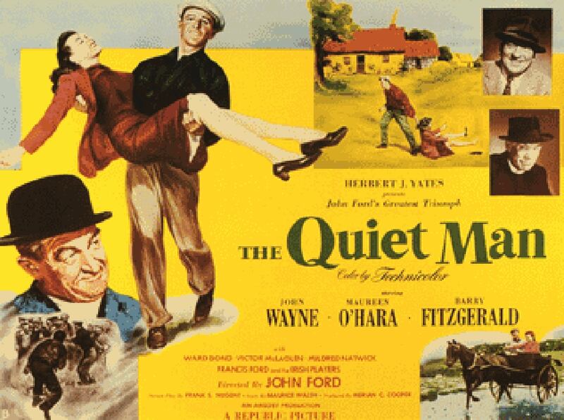 The Quiet Man is largely benign, but Sean Thornton, played enormously by John Wayne, is still a brash interloper