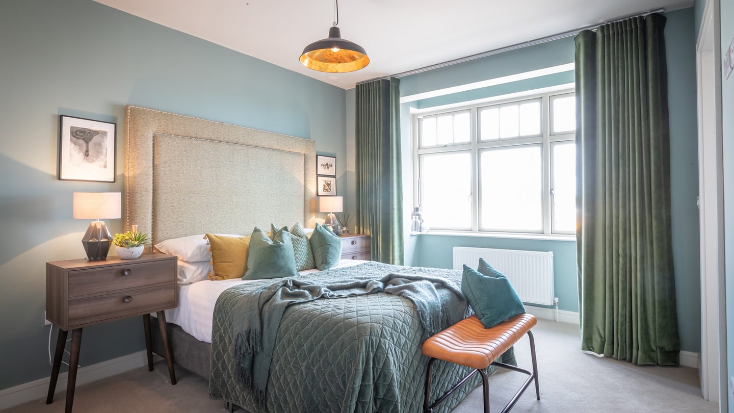 Upstairs there are three bedrooms, all doubles with the third room very sweetly staged as a children’s room by Muriel Simpson of House and Garden Furnishings. .