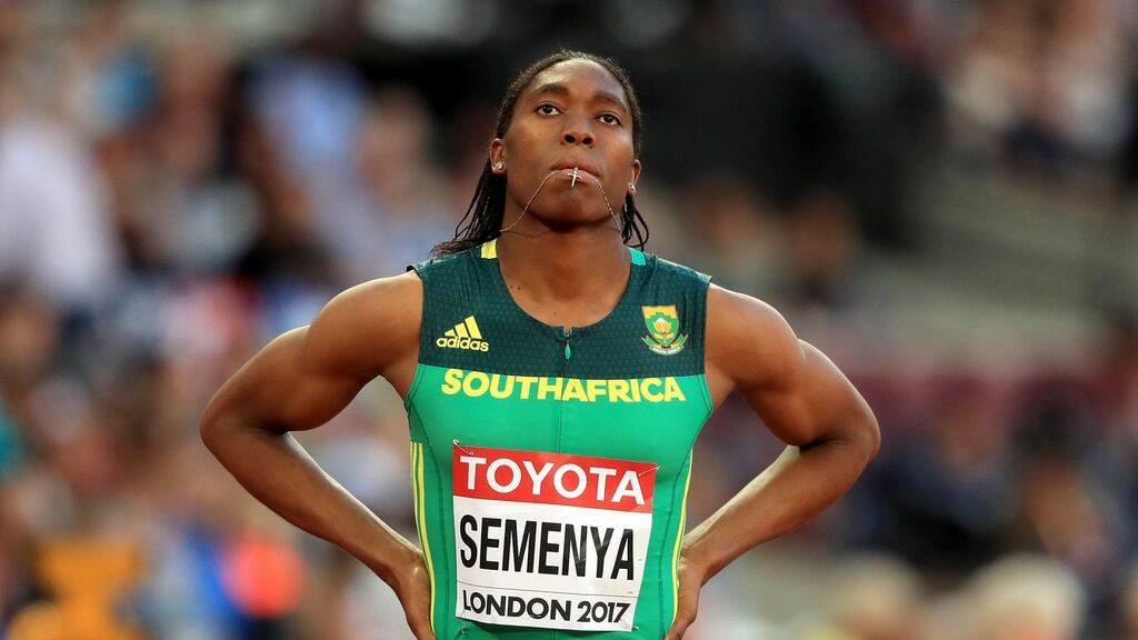 South Africa’s Caster Semenya: After falling just short of winning the 1,500m on Monday night, Semenya duly won her heat in London in 2:01.34, extending a now unbeaten 23-month winning streak at that distance. Photograph: Adam Davy/PA Wire