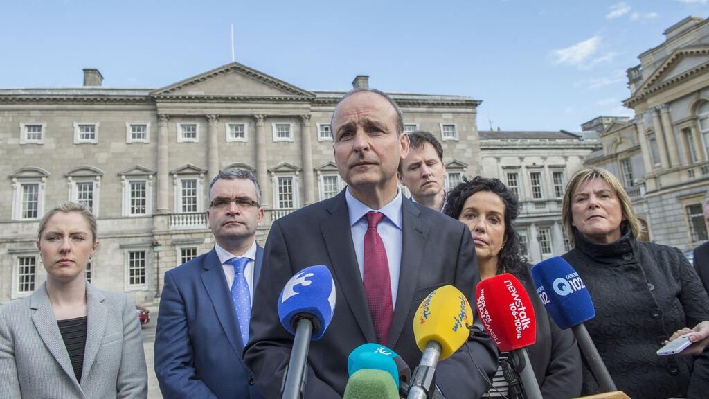 Senior party figures  said Michéal Martin would not agree to a partnership arrangement with Fine Gael and Independents –  described as “coalition by the back door”. Photograph: Brenda Fitzsimons/The Irish Times