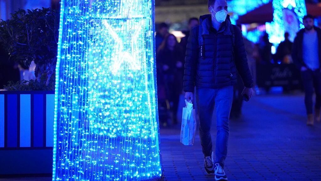 Christmas shoppers in South Molton Street, London on Wednesday. The UK government had said it would use the ICL research to inform its reaction to the Omicron variant. Photograph: Kirsty O’Connor/PA Wire