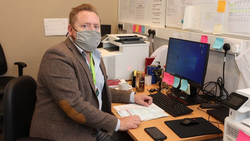 Jack Corr, manager of the Croke Park vaccination centre: ‘needles in arms, that’s what we want’. he says. Photograph: Dara Mac Dónaill