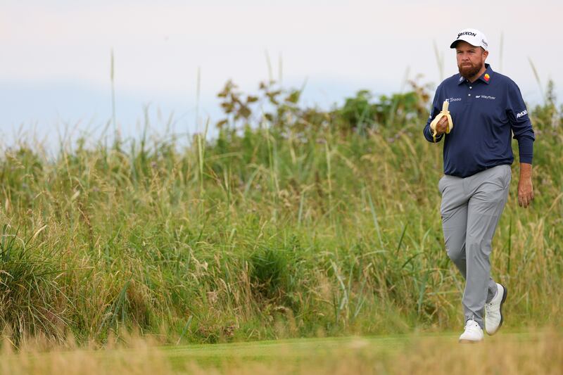 TROON, SCOTLAND - JULY 16: Shane Lowry of Ireland walks on the third hole during a practice round prior to The 152nd Open championship at Royal Troon on July 16, 2024 in Troon, Scotland. (Photo by Andrew Redington/Getty Images)