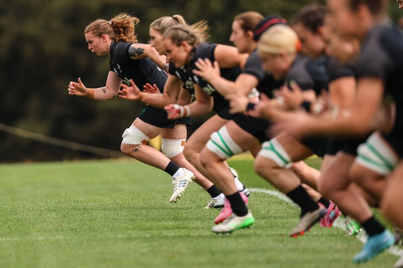 Ireland players during a squad session on Thursday. Photograph: Ben Brady/Inpho