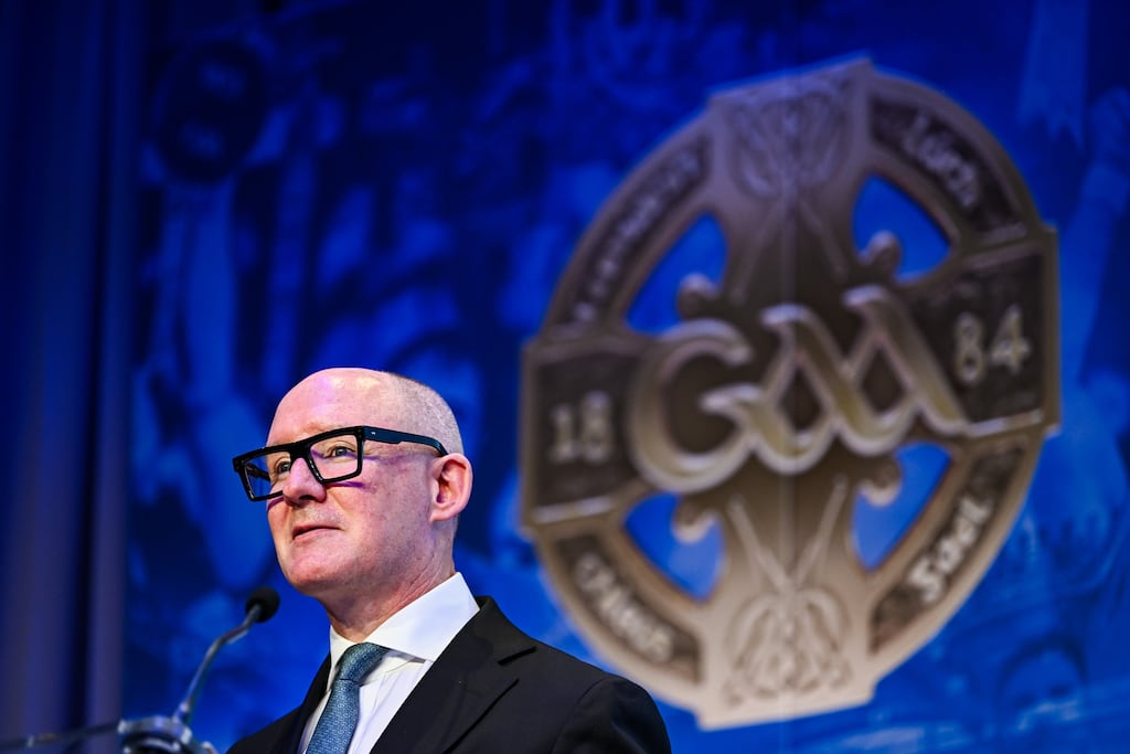 Jim Gavin addresses the GAA Special Congress at Croke Park last November. Photograph: Piaras Ó Mídheach/Sportsfile