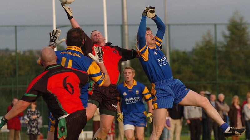 A 2006 game between the PSNI Gaelic football team and St Brigid’s in Belfast. Photograph: Arthur Allison