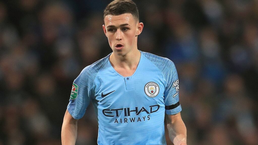 Manchester City’s Phil Foden. He has  played 13 times for City this season.  Photograph: PA Wire