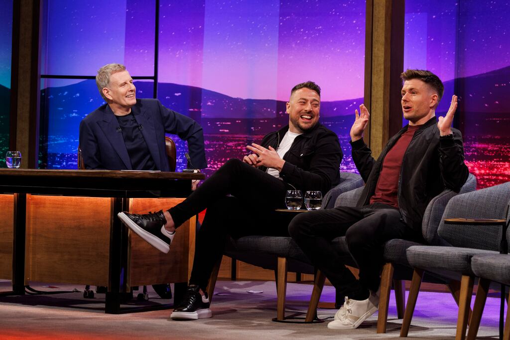 The Late Late Show's Patrick Kielty with The 2 Johnnies. The show is one of the RTÉ in-house programmes that Screen Producers Ireland says should be made by the independent sector. Photograph: Andres Poveda