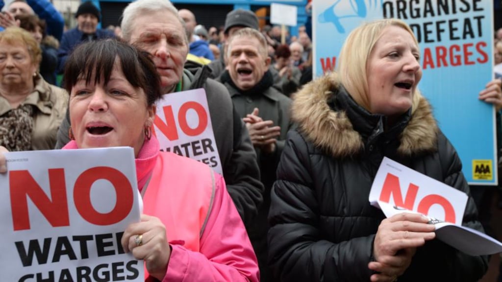 Anti water charge protest. Photograph: Dara Mac Donaill/The Irish Times