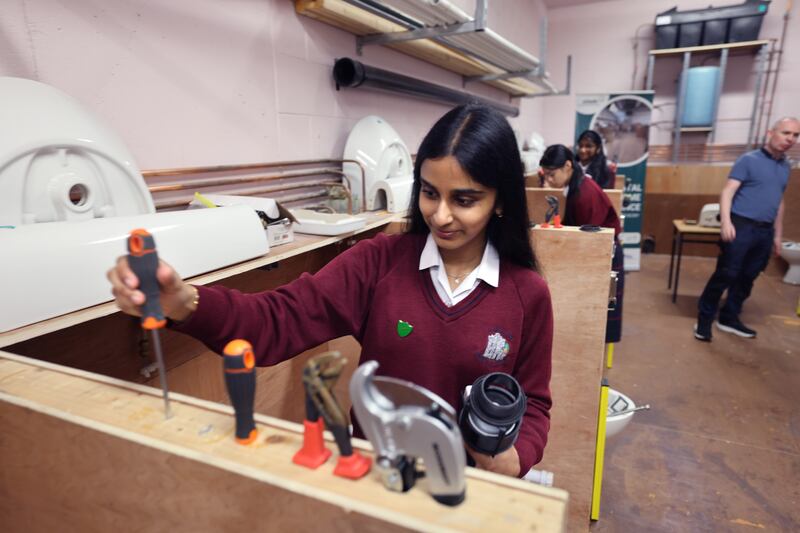 Christina Shaju, a student at Adamstown Community College. Photograph: Dara Mac Dónaill