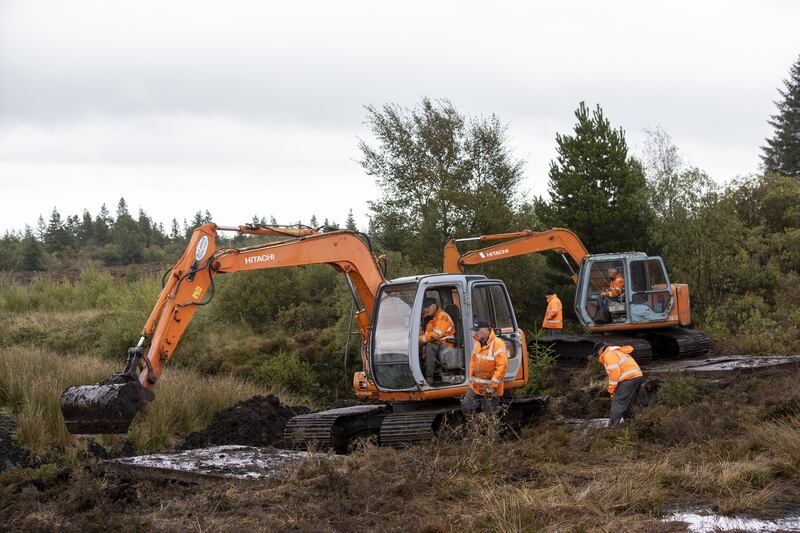 Excavators at Bragan bog near Emyvale in Co Monaghan, as a new search begins for the remains of teenager Columba McVeigh, who was murdered and secretly buried by the IRA in 1975. Columba, 19, from Donaghmore, Co Tyrone, was last seen in November 1975. Picture date: Monday October 3, 2022.