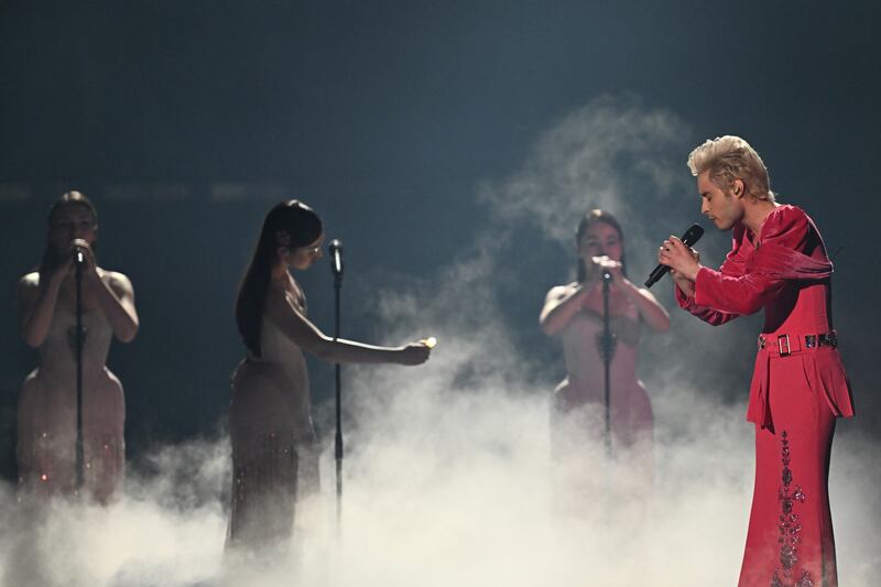 Ukrainian band Ziferblat representing Ukraine with the song Bird of Pray. Photograph: Getty Images