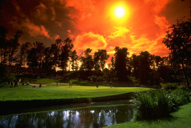 The 12th green at Druids Glen in Co Wicklow, Ireland. Photograph: Andrew Redington /Allsport