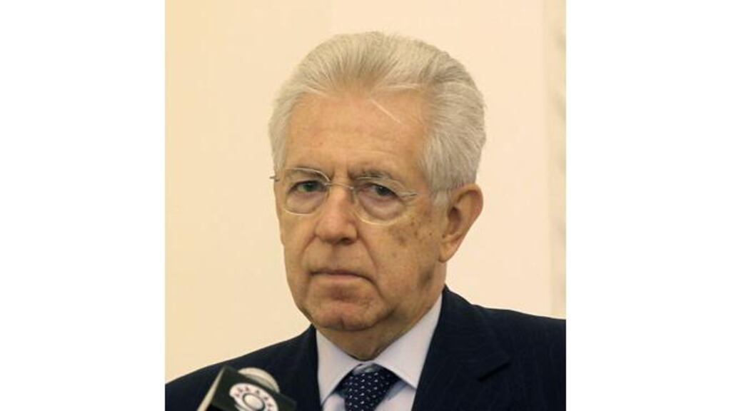 Outgoing Italian prime minister Mario Monti. Investors are awaiting the outcome of an Italian election that could trigger a sell-off in stocks and bonds.