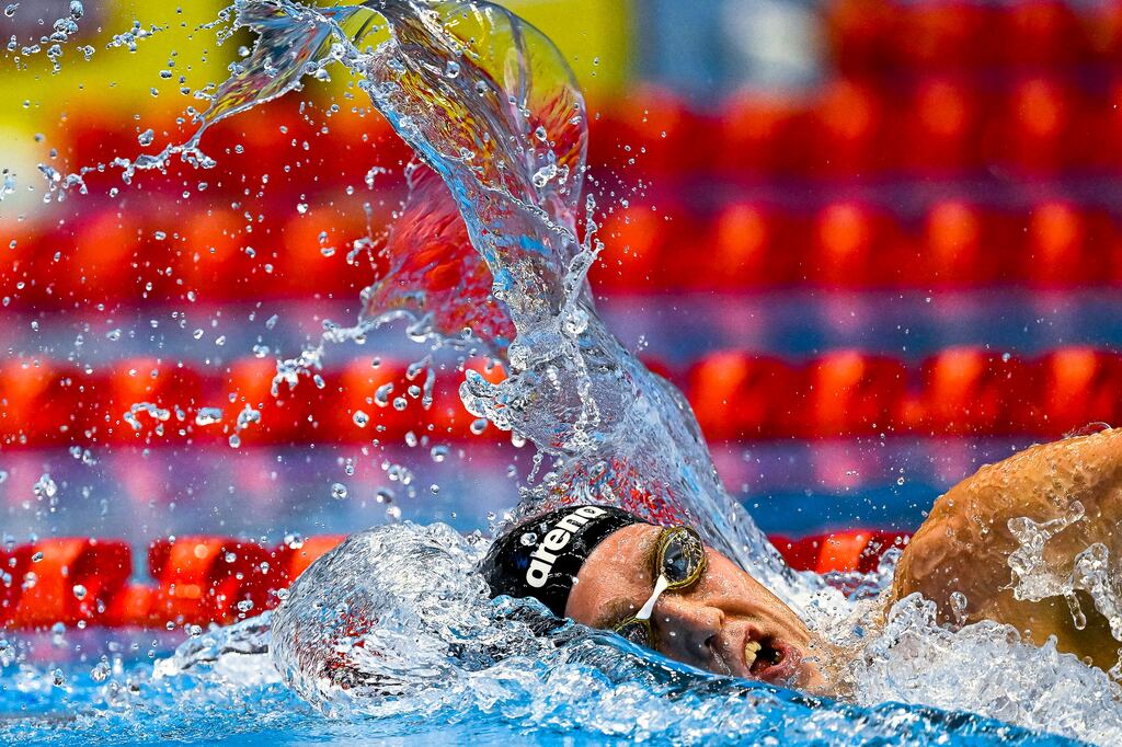 Ireland’s Daniel Wiffen finished fourth in the 1,500 freestyle final at the World Aquatics Championships in Fukuoka, Japan. Photograph: Andrea Masini/Inpho