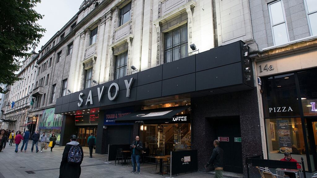 Staff at Dublin’s Savoy Cinema staged a protest outside the premises on Wednesday amid growing tensions regarding the future of its ushers. Photograph: Dave Meehan/The Irish Times.