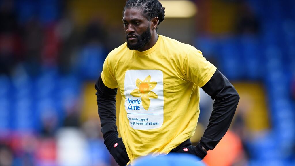Emmanuel Adebayor has ended his international exile with Togo. Photograph: Reuters