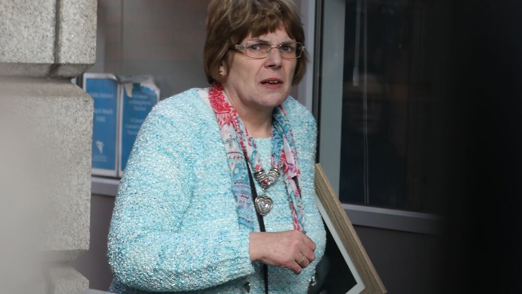 Angela McCloskey, mother of the late John Paul McCloskey from Co Donegal, is pictured at the Four Courts on Thursday. Photograph: Collins Courts.