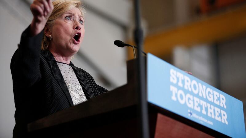 US Democratic presidential nominee Hillary Clinton speaking in Michigan on Thursday. REUTERS/Chris Keane