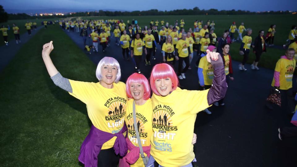 Niamh Fitzgerald, Susanne Mulcahy and Anneliza Walsh were among the  10,000 people who took part in the flagship event in the Phoenix Park. Photograph: Sasko Lazarov/Photocall Ireland