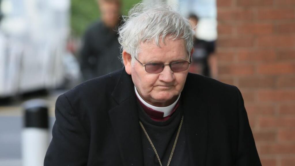 Bishop Michael Cox pictured leaving court action on undue influence. Photograph: Courts Collins