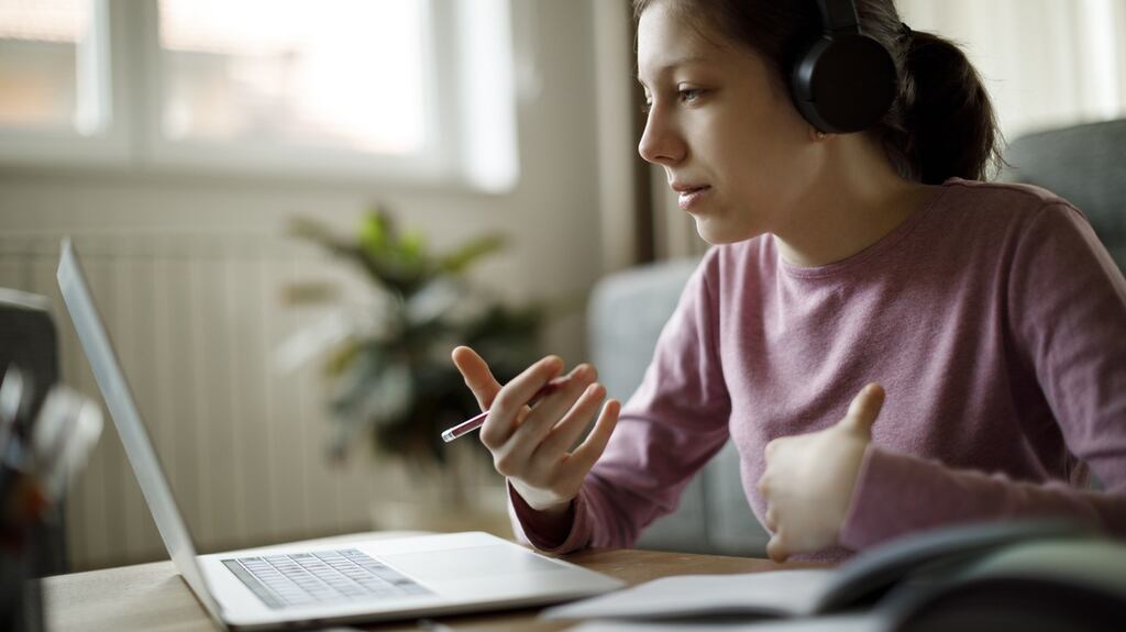 Online school class at home