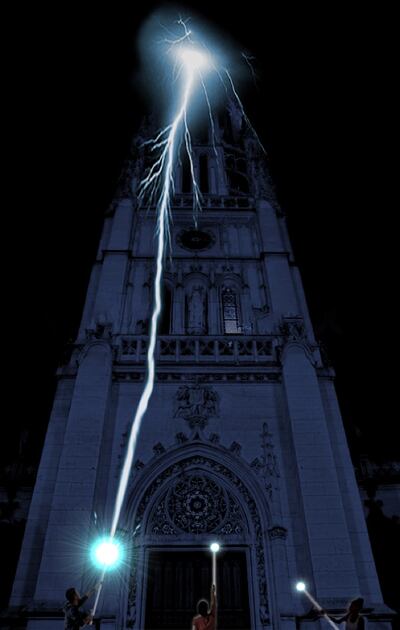 Seb Lee-Delisle’s Lightning Strike on St Mary’s Abbey