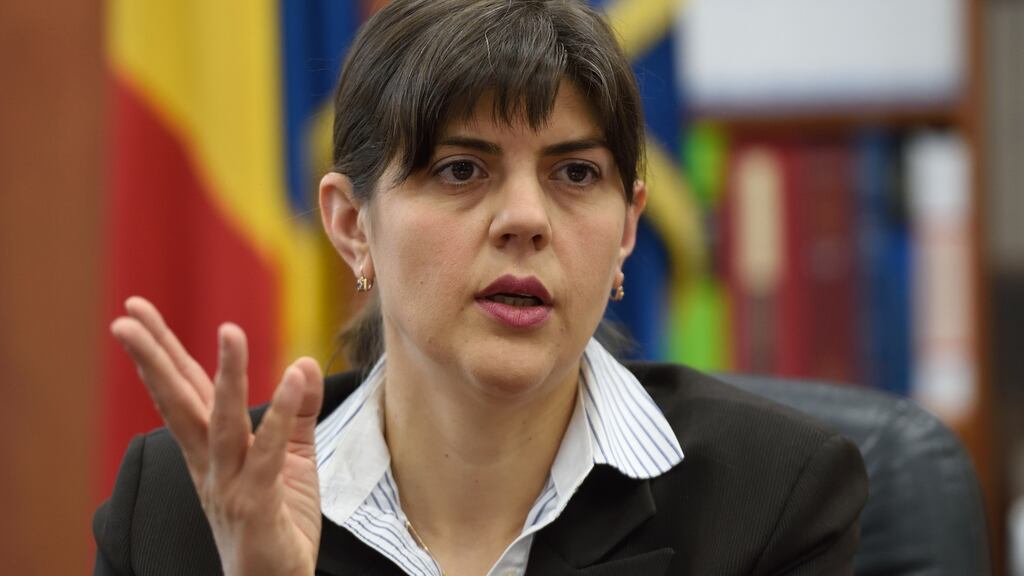 Head of Romania’s National Anti-corruption Directorate (DNA) Laura Codruta Kovesi: For most Romanians, the agency’s work represents a long overdue reckoning with a venal elite that has bled the country dry. Photograph: Daniel Mihailescu/AFP/Getty