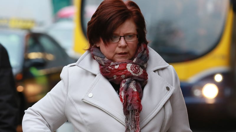 Marie Farrell arriving at the Four Courts in December 2014 before she gave evidence during for the fifth week of the High Court action taken by Ian Bailey. Photograph: Collins